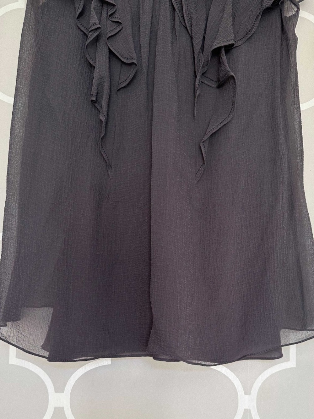 NWT Rebecca Taylor Coal Gray Ruffle Blouse & Camisole Top Size 10 - Picture 13 of 13